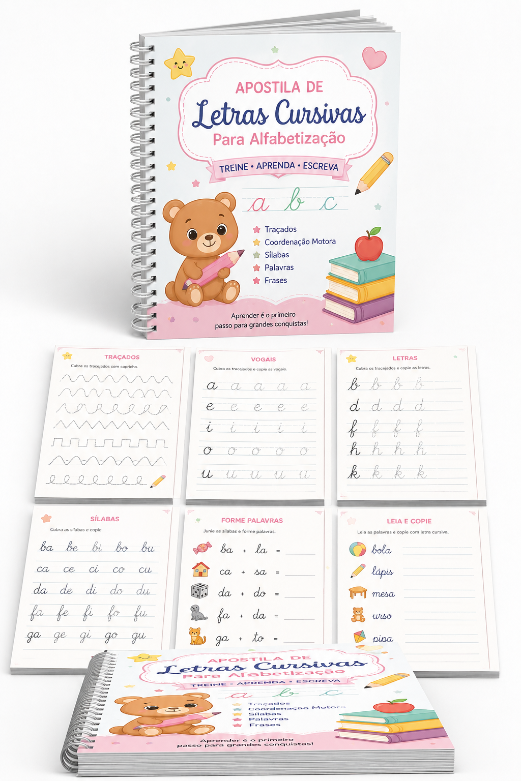 Mockup do material Letras Cursivas